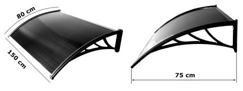 Daszek plastikowy Eko 80x150cm brązowy Daszek plastikowy Eko 80x150cm brązowy
