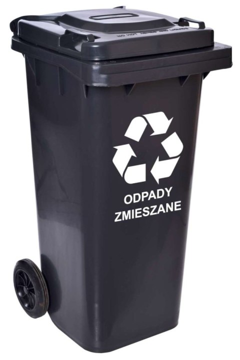 Pojemnik na odpady 120L kosz śmietnik czarny Pojemnik na odpady 120L kosz śmietnik czarny