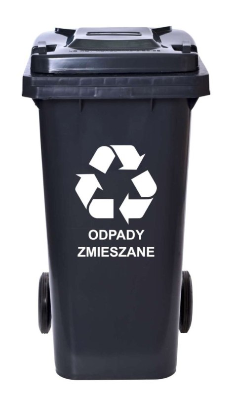 Pojemnik na odpady 120L kosz śmietnik czarny Pojemnik na odpady 120L kosz śmietnik czarny