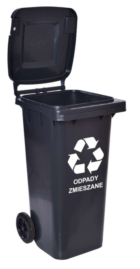 Pojemnik na odpady 120L kosz śmietnik czarny Pojemnik na odpady 120L kosz śmietnik czarny