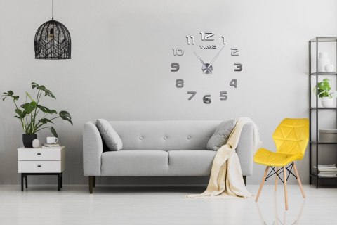Zegar ścienny DIY NEPRI 65 - 130 cm - srebrny 3D Zegar ścienny DIY NEPRI 65 - 130 cm - srebrny 3D