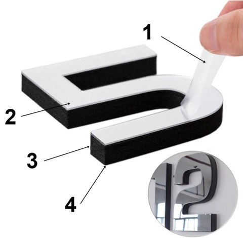 Zegar ścienny DIY NEPRI 65 - 130 cm - srebrny 3D Zegar ścienny DIY NEPRI 65 - 130 cm - srebrny 3D