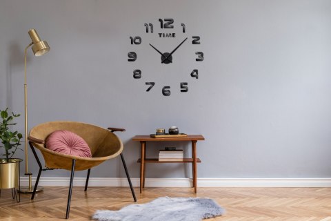 Zegar ścienny DIY NEPRI 65 - 130 cm - czarny 3D Zegar ścienny DIY NEPRI 65 - 130 cm - czarny 3D