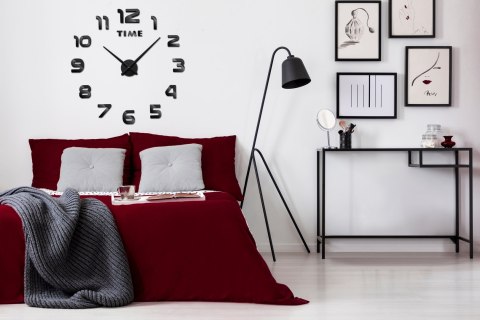 Zegar ścienny DIY NEPRI 65 - 130 cm - czarny 3D Zegar ścienny DIY NEPRI 65 - 130 cm - czarny 3D