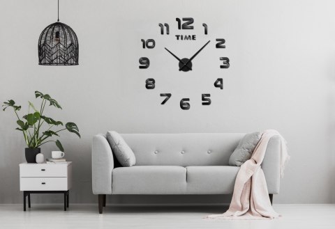 Zegar ścienny DIY NEPRI 65 - 130 cm - czarny 3D Zegar ścienny DIY NEPRI 65 - 130 cm - czarny 3D