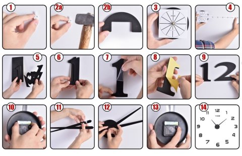 Zegar ścienny Diy BAST 3D srebny Zegar ścienny Diy BAST 3D srebny