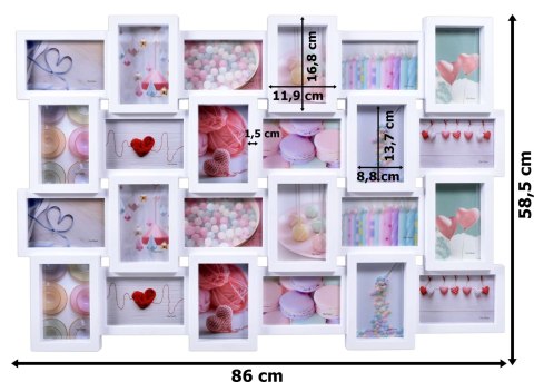 Fotoramka na 24 zdjęcia Solano biała Fotoramka na 24 zdjęcia Solano biała