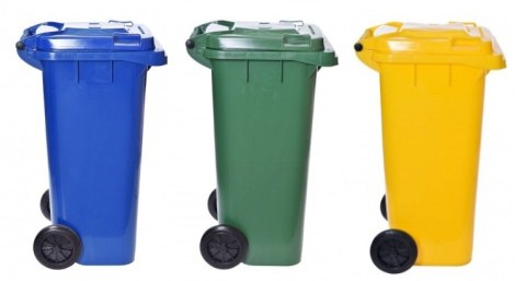 Komplet pojemników na odpady śmietnik 120l zielony niebieski żółty Komplet pojemników na odpady śmietnik 120l zielony niebieski żółty