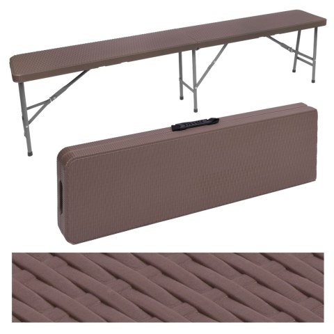 Ławka cateringowa składana RATTAN brązowa Ławka cateringowa składana RATTAN brązowa