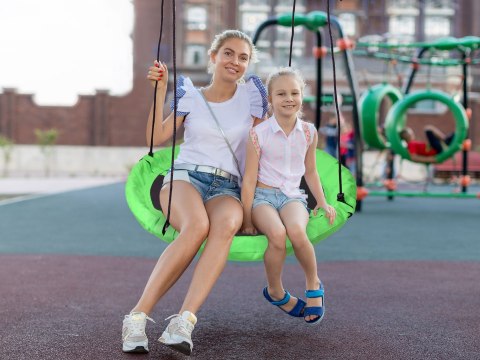 Huśtawka ogrodowa bocianie gniazdo ROMEK zielona 100 cm Huśtawka ogrodowa bocianie gniazdo ROMEK zielona 100 cm