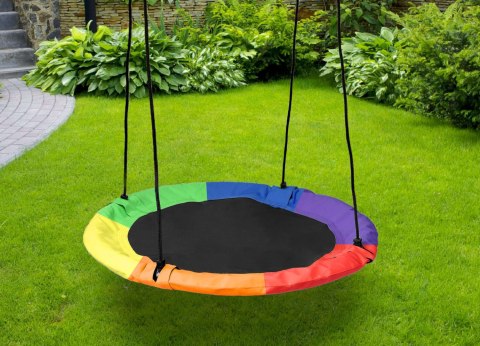 Huśtawka ogrodowa bocianie gniazdo ROMEK kolorowa 100 cm Huśtawka ogrodowa bocianie gniazdo ROMEK kolorowa 100 cm