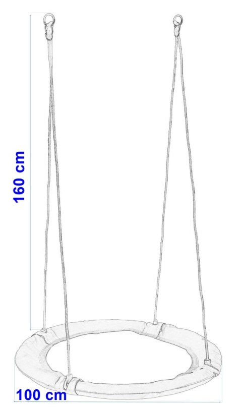 Huśtawka ogrodowa bocianie gniazdo ROMEK kolorowa 100 cm Huśtawka ogrodowa bocianie gniazdo ROMEK kolorowa 100 cm