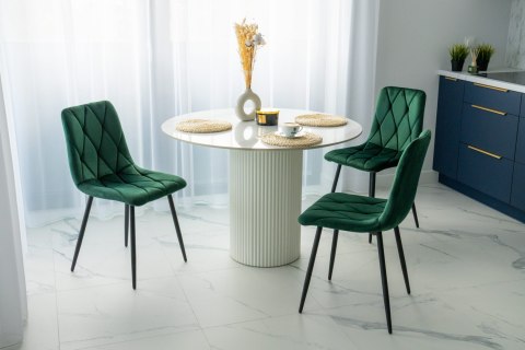 Krzesło welurowe tapicerowane Madison Velvet ciemnozielone