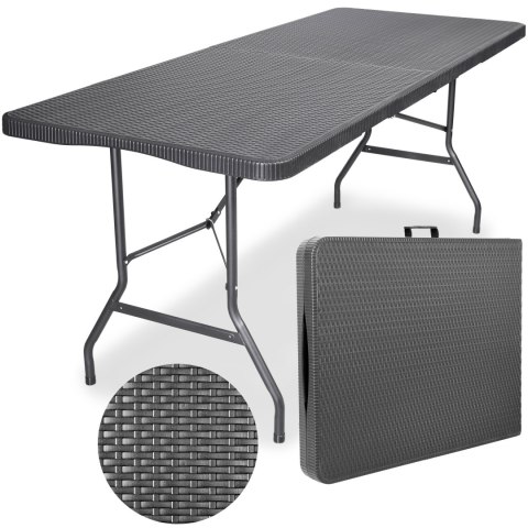 Stół cateringowy RATTAN składany w walizkę - 180 cm szary Stół cateringowy RATTAN składany w walizkę - 180 cm szary