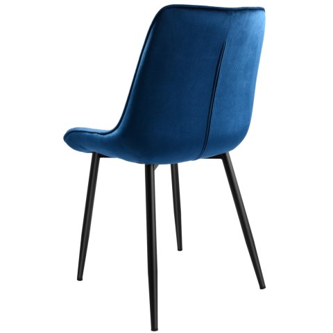 Krzesło welurowe NORMAN Velvet granatowe