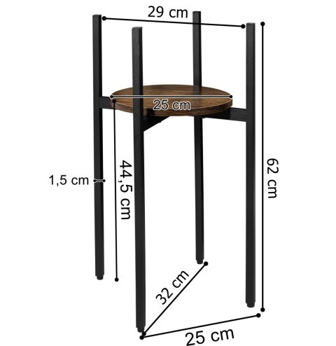 Kwietnik stojący loftowy Torre Rustic 60 cm czarny