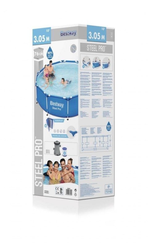 Basen stelażowy z pompą 305x76cm BESTWAY Basen stelażowy z pompą 305x76cm BESTWAY