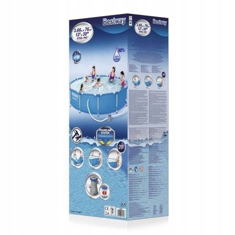 Basen stelażowy z pompą 366x76cm BESTWAY Basen stelażowy z pompą 366x76cm BESTWAY