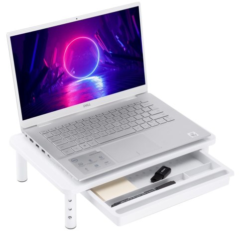 Podstawka pod monitor laptop NANKIN biała + szuflada Podstawka pod monitor laptop NANKIN biała + szuflada