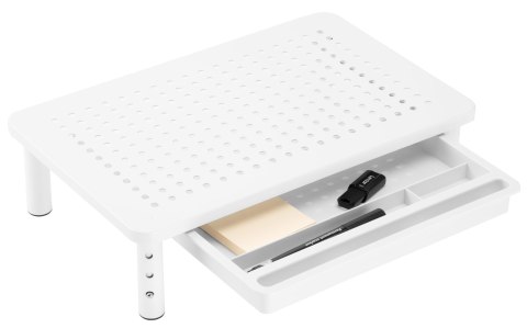 Podstawka pod monitor laptop NANKIN biała + szuflada Podstawka pod monitor laptop NANKIN biała + szuflada