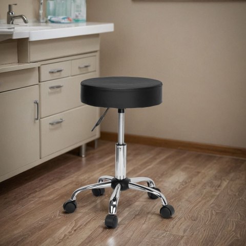 Taboret fryzjerski kosmetyczny TULSA czarny Taboret fryzjerski kosmetyczny TULSA czarny