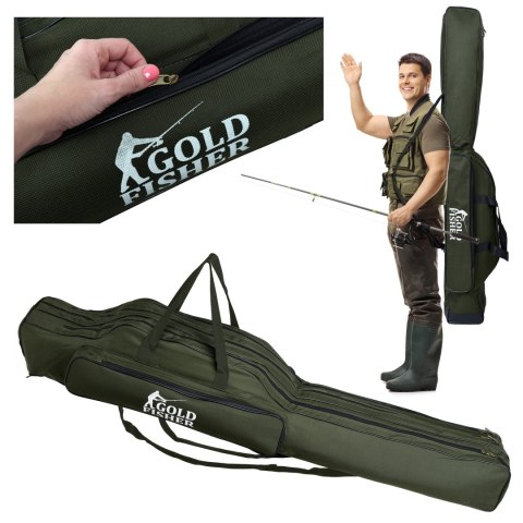 Pokrowiec na wędki 140 cm Gold Fisher 3 komory Pokrowiec na wędki 140 cm Gold Fisher 3 komory