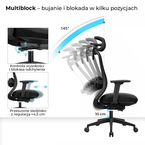Fotel biurowy ergonomiczny Rosa czerwony ANGEL