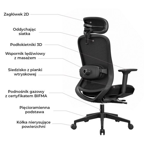 Fotel biurowy ergonomiczny Rosa czerwony ANGEL