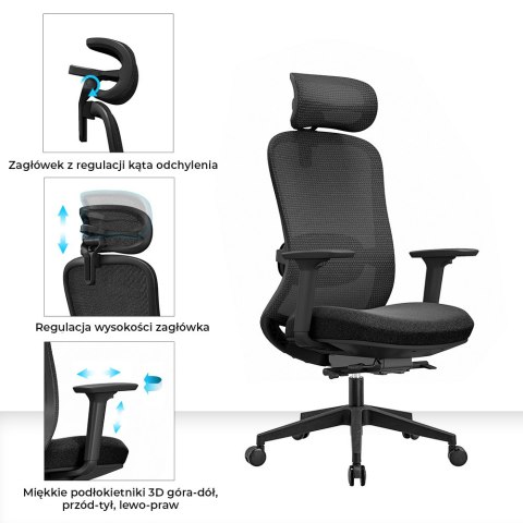 Fotel biurowy ergonomiczny Rosa czerwony ANGEL