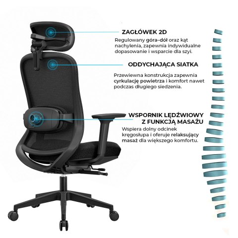 Fotel biurowy ergonomiczny Rosa czerwony ANGEL