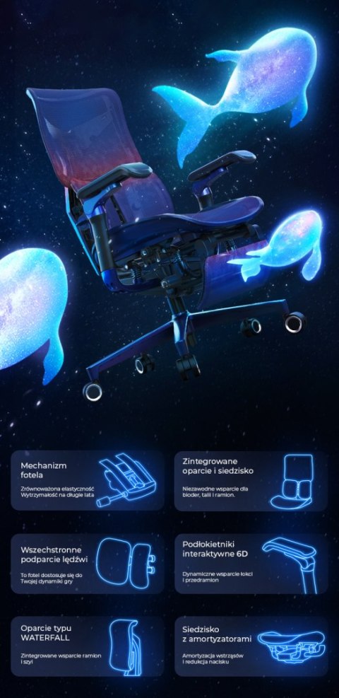 Fotel ergonomiczny gamingowy Angel GamePlus