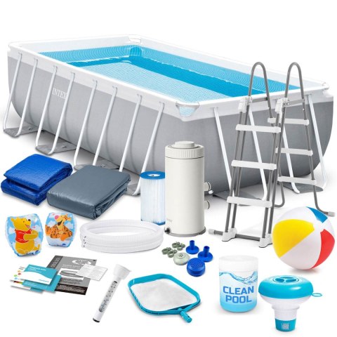 Basen ogrodowy stelażowy 400 x 200 x 100 cm zestaw 17w1 INTEX 26788