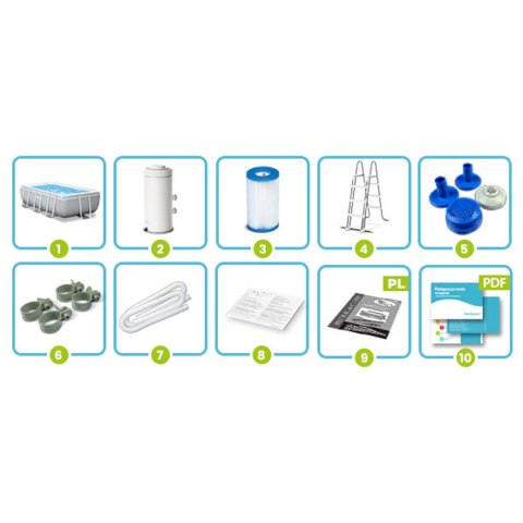 Basen stelażowy 400 x 200 x 122 cm 10w1 INTEX 26790
