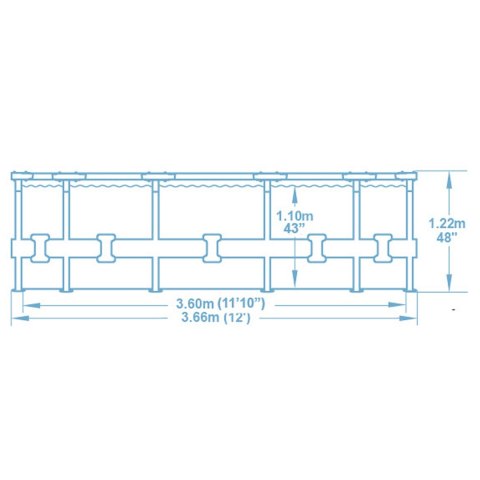 Basen ogrodowy stelażowy 366 x 122 cm 6w1 Bestway 56420 Basen ogrodowy stelażowy 366 x 122 cm 6w1 Bestway 56420